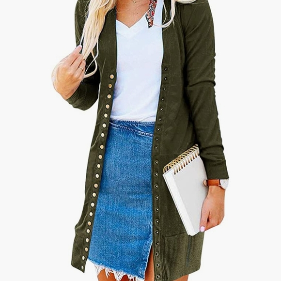 🔥 Women's Long Sleeve Snap Button Down - Picture 2 of 5